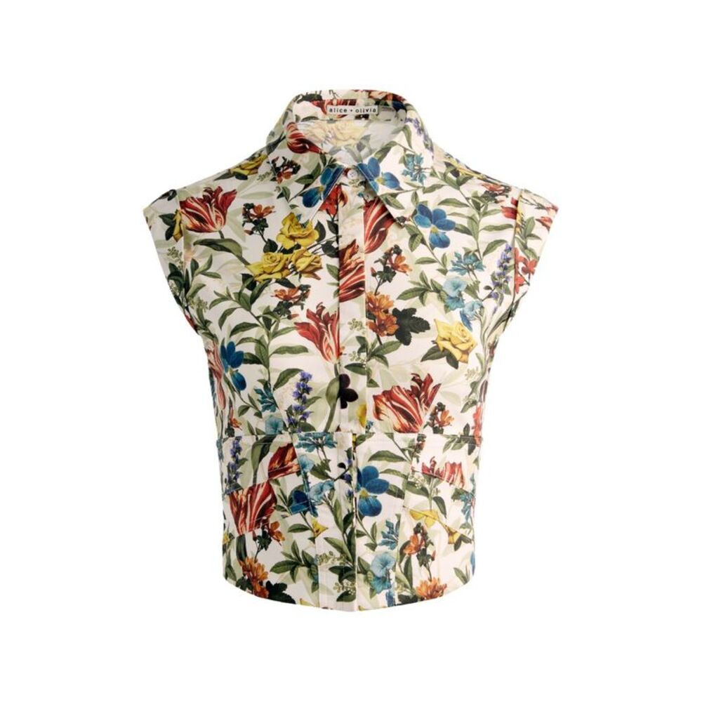 Alice+Olivia Women Printed Cotton Shirt